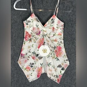NWT Princess Polly Floral Mesh Cami Top Size 4 Fairy Twist Front Sheer